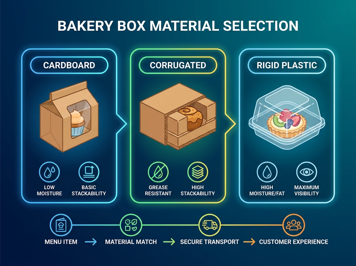 Plastic pastry box showcasing baked goods
